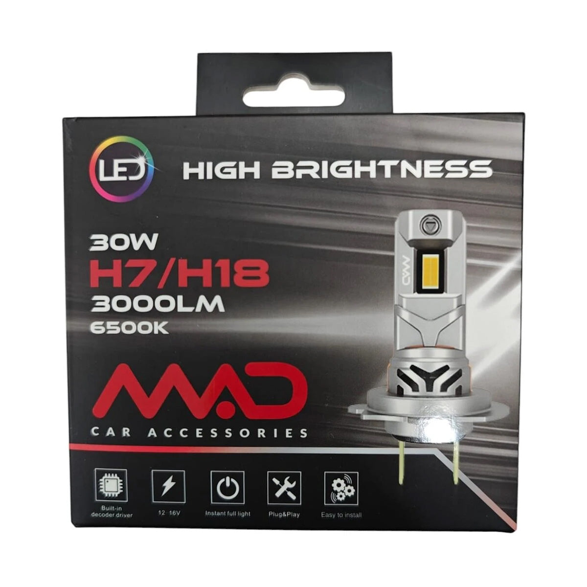 Kit Led H7 H18 CANBUS Plug & Play 6500K per Auto