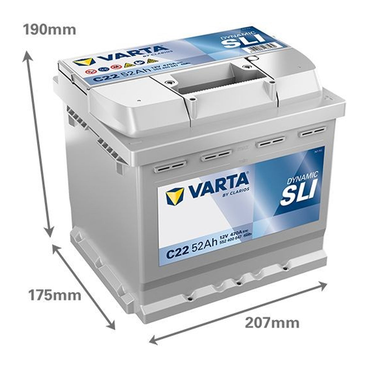 Batteria Auto 52 ah Varta C22
