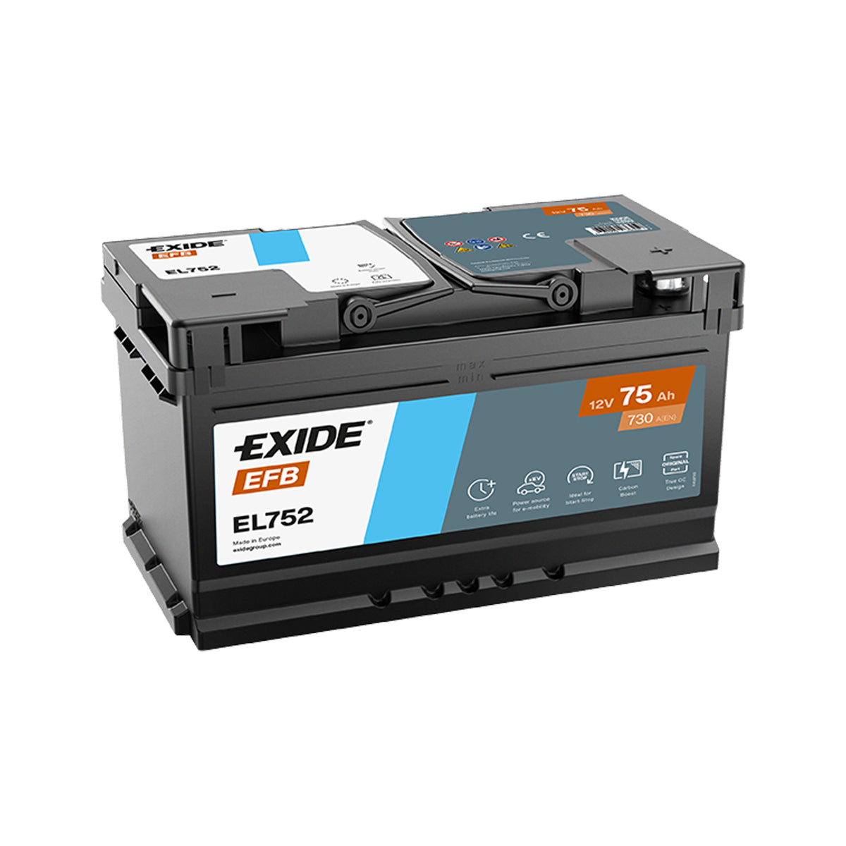 Batteria Auto 75 ah Exide EL752
