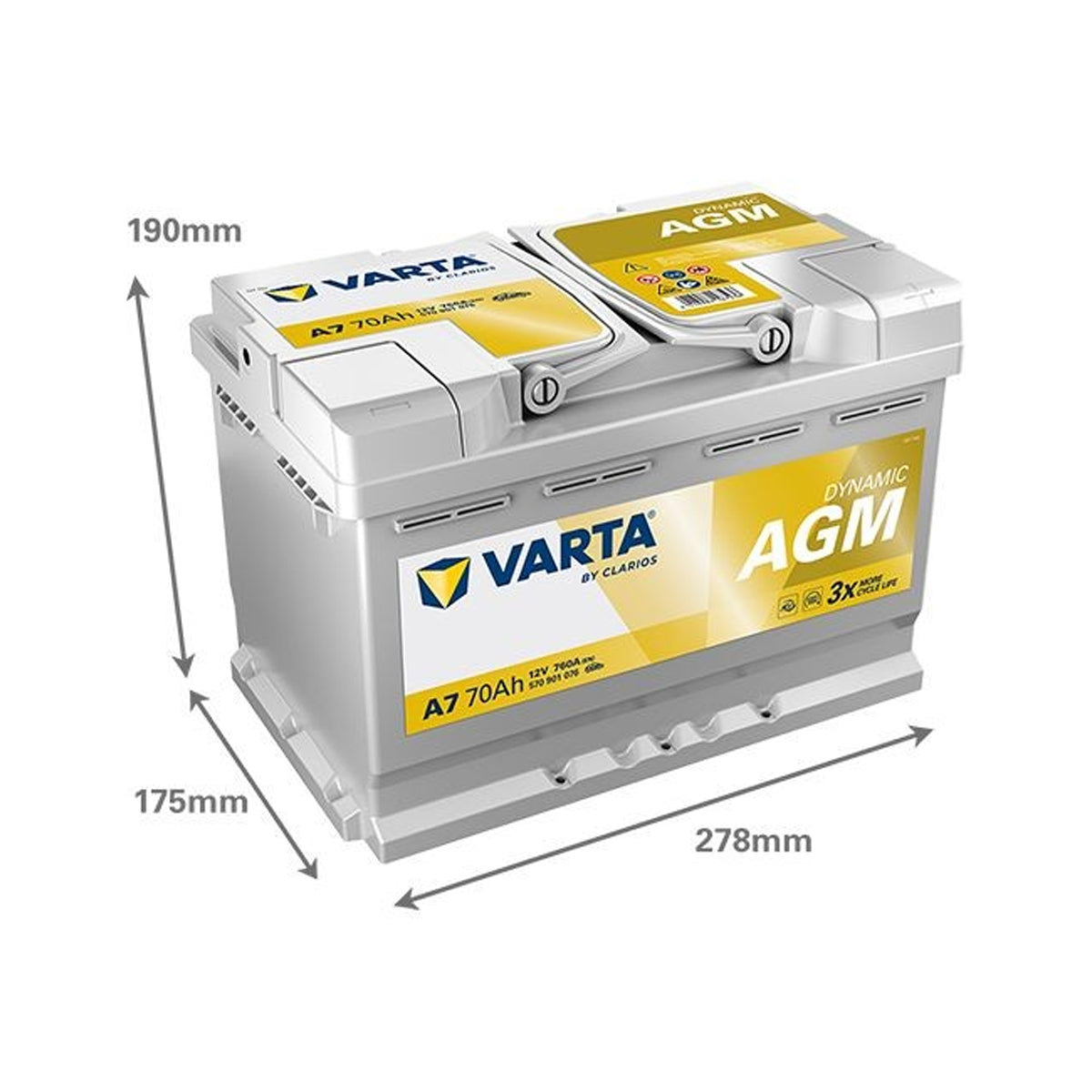 Batteria Auto 70 ah Varta A7