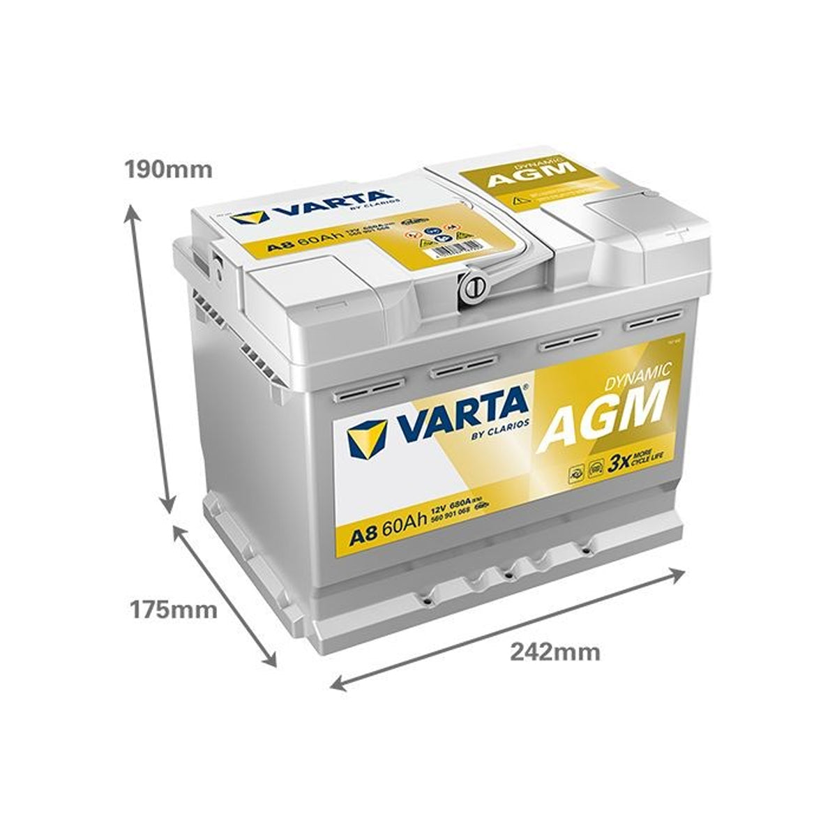 Batteria Auto 60 ah Varta A8