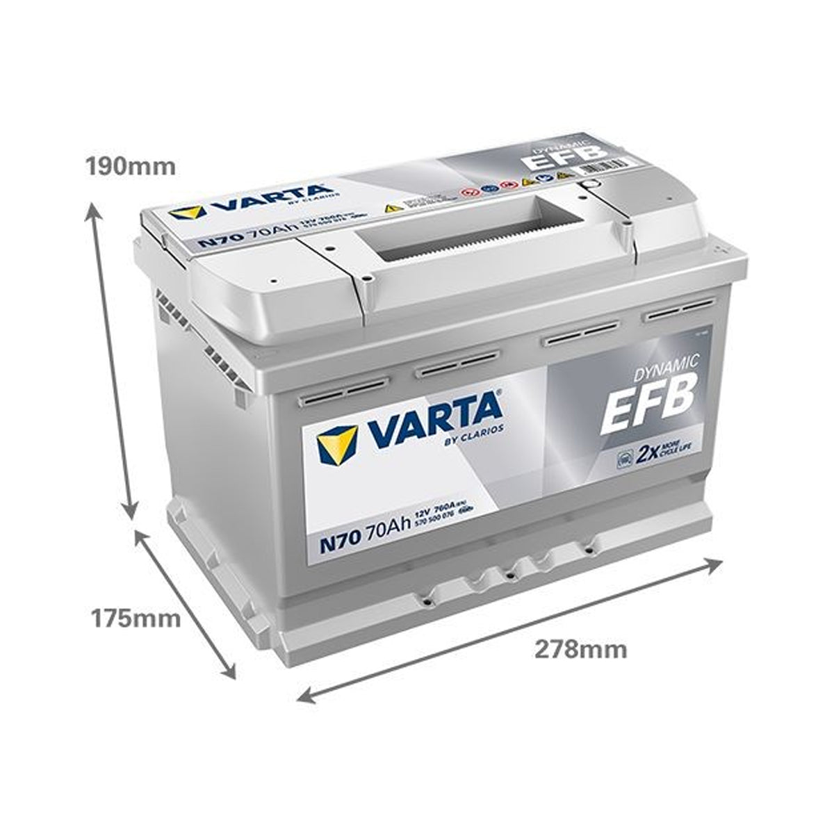 Batteria Auto 70 ah Varta N70